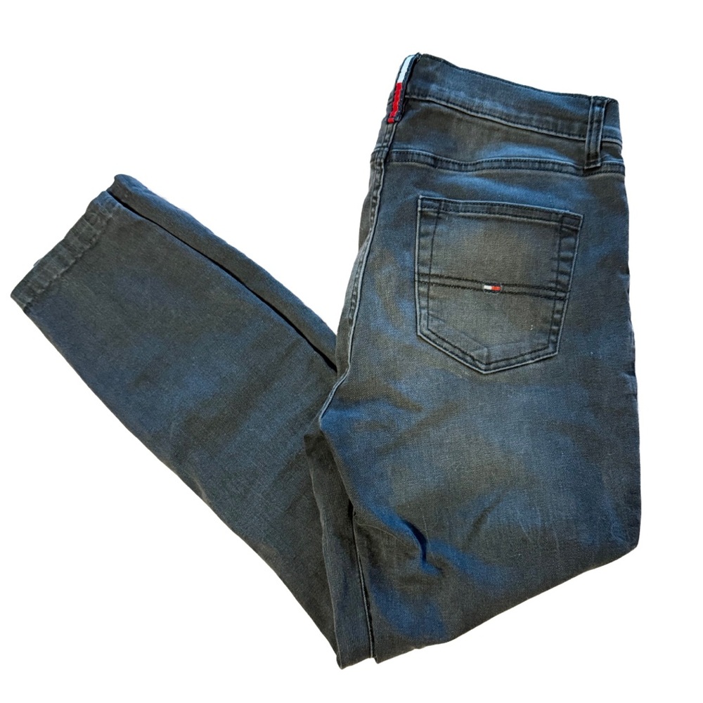 🖤 Tommy Hilfiger Size 6 Faded Black Straight Leg Jeans Y2K Stretch Mid Rise